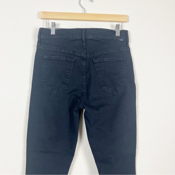Mother The Stunner Zip Ankle Step Fray Jeans In Not Guilty Black Size 27 - Picture 6 of 7